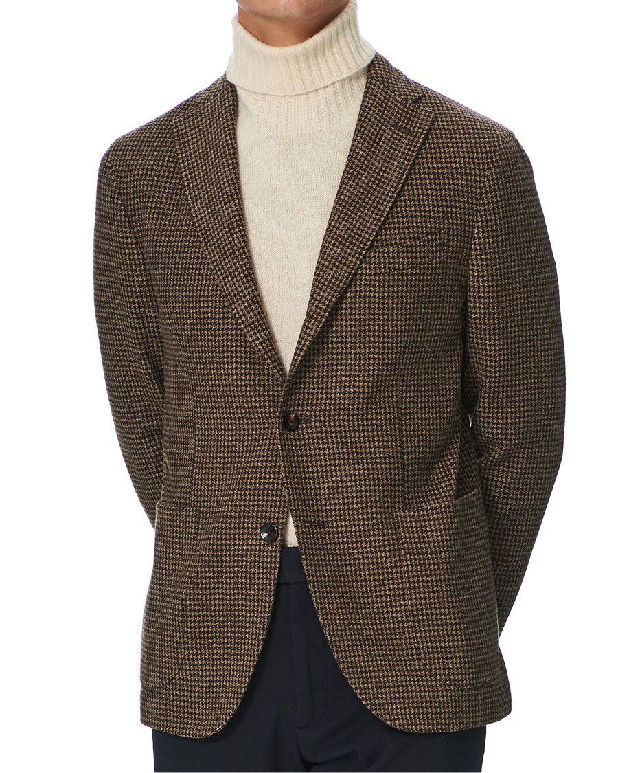 Herren | Sakkos | Boglioli | K Jacket Houndstooth Blazer Brown