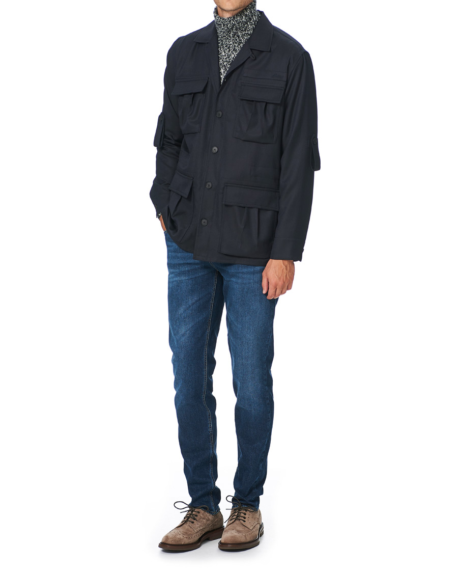 Herren | Jacken | Brioni | Light Wool Sahariana Navy