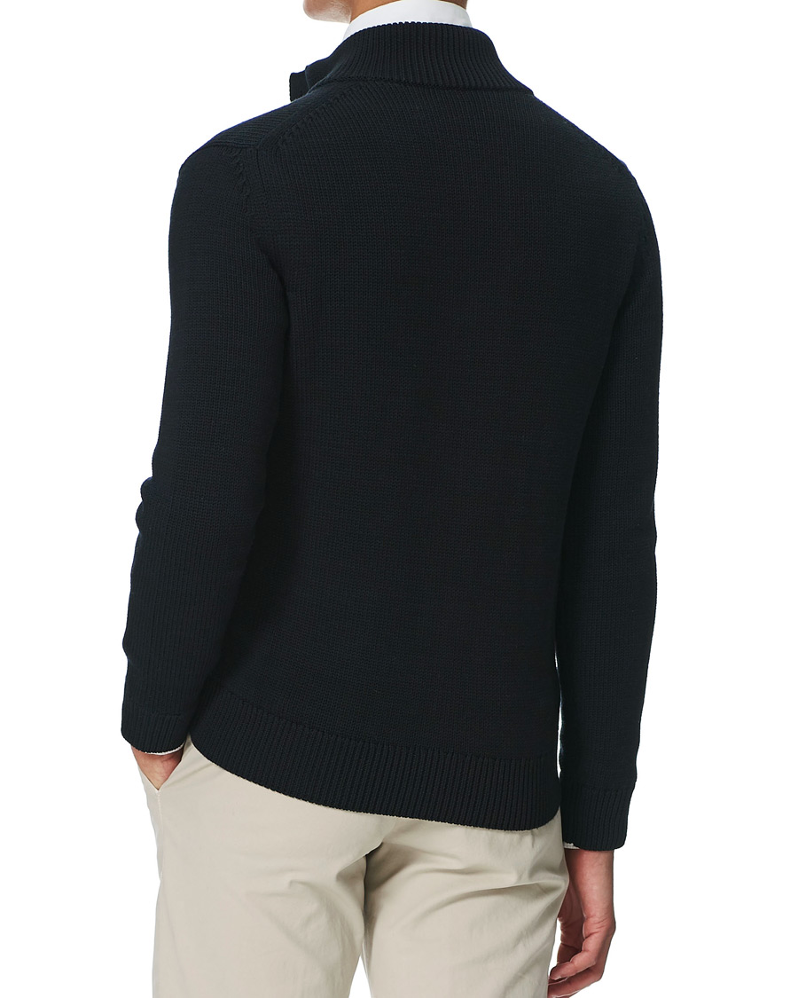 Herren | Pullover | Brioni | Heavy Wool Cardigan Jacket Navy