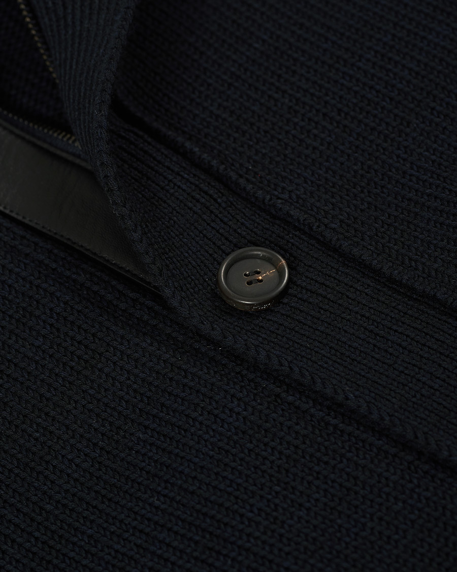 Herren | Pullover | Brioni | Heavy Wool Cardigan Jacket Navy