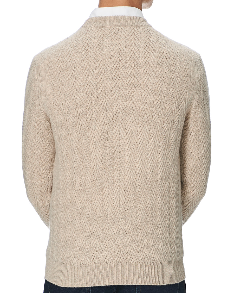 Herren | Pullover | Brioni | Vicuna/Cashmere Chevron Sweater Beige