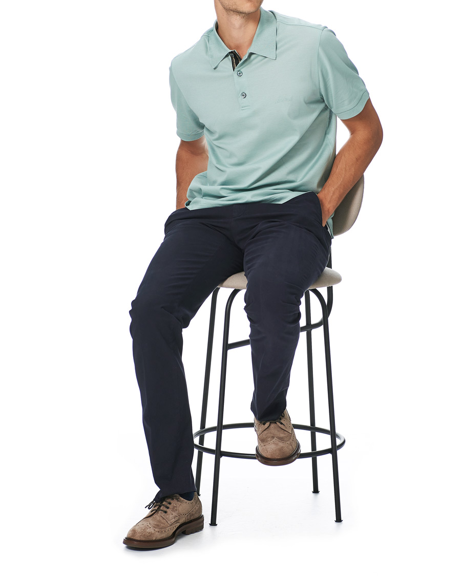Herren | Poloshirts | Brioni | Contrast Placket Polo Piquet Aqua