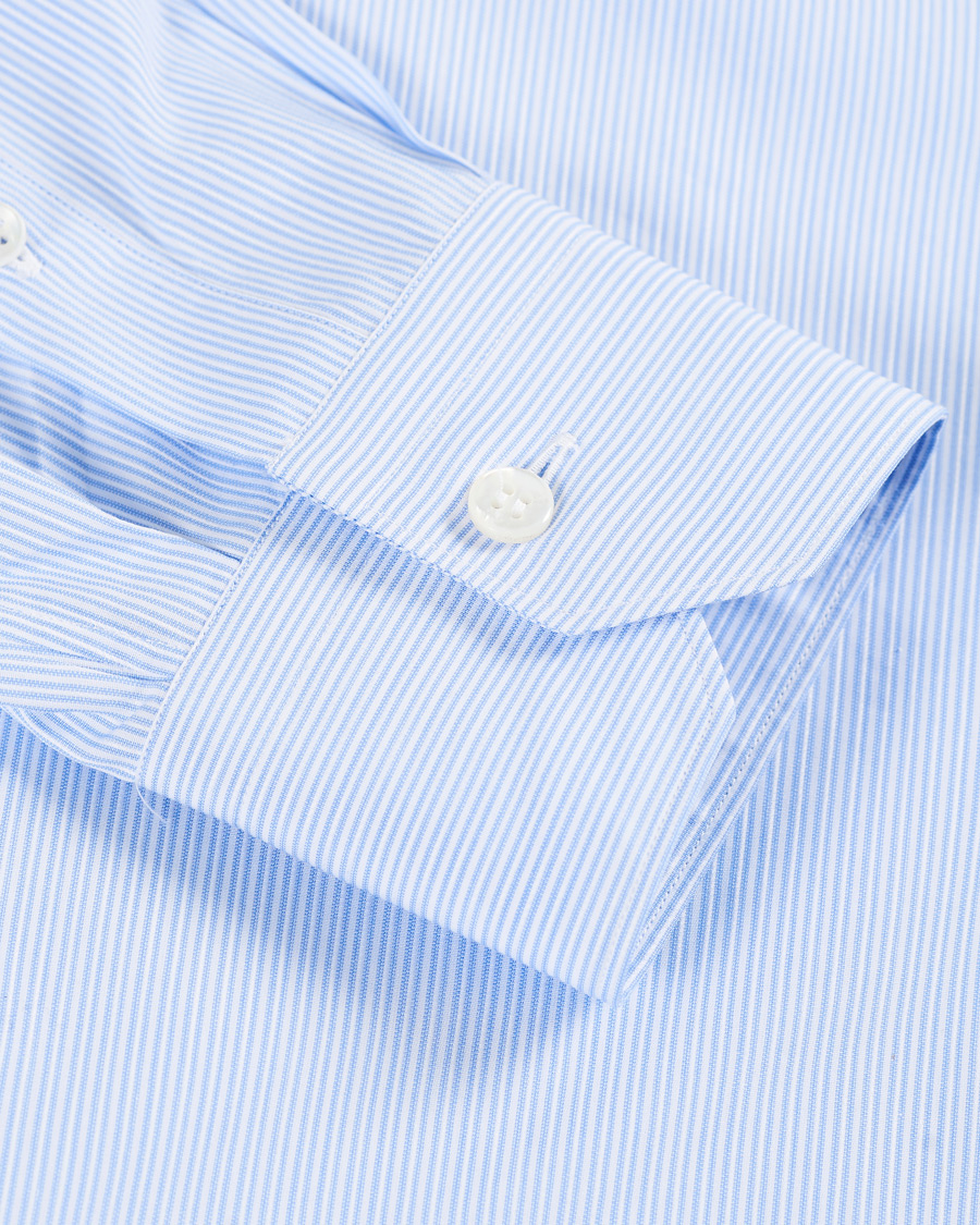 Herren | Hemden | Brioni | Slim Fit Striped Cotton Shirt Light Blue