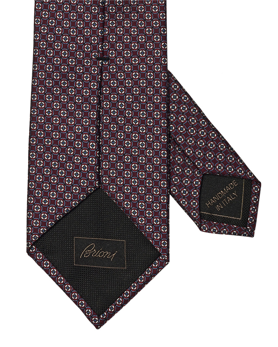 Herren |  | Brioni | Printed Micro Pattern Silk Tie Burgundy