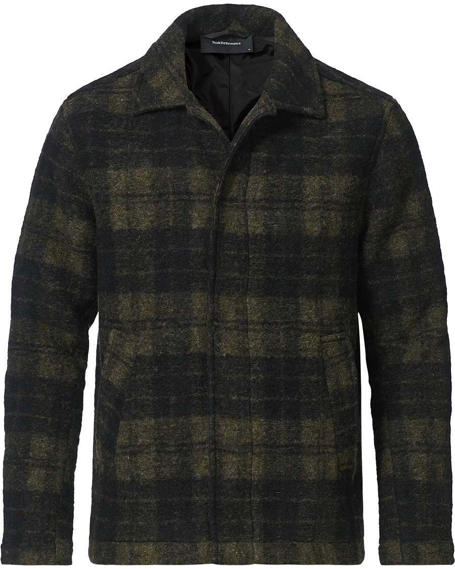 Herren | Jacken | Peak Performance | Checked Wool Shirt Olive