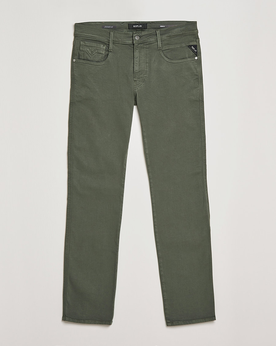 Herren | | Replay | Anbass Hyperflex X.Lite 5-Pocket Pants Olive Green
