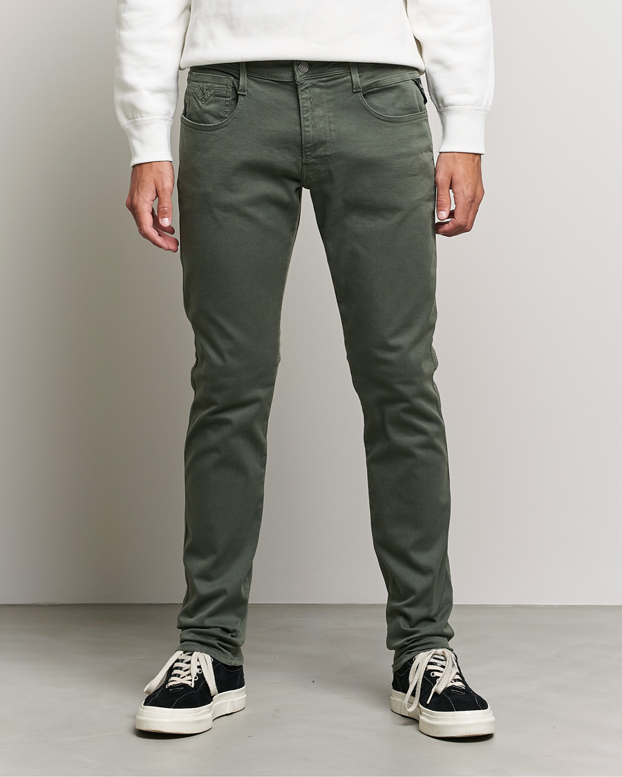 Herren | | Replay | Anbass Hyperflex X.Lite 5-Pocket Pants Olive Green