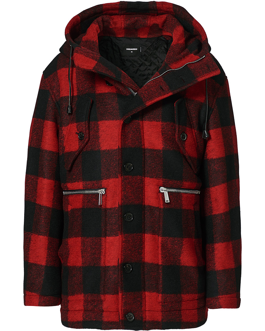 Herren | Jacken | Dsquared2 | Check Logo Jacket Black/Red