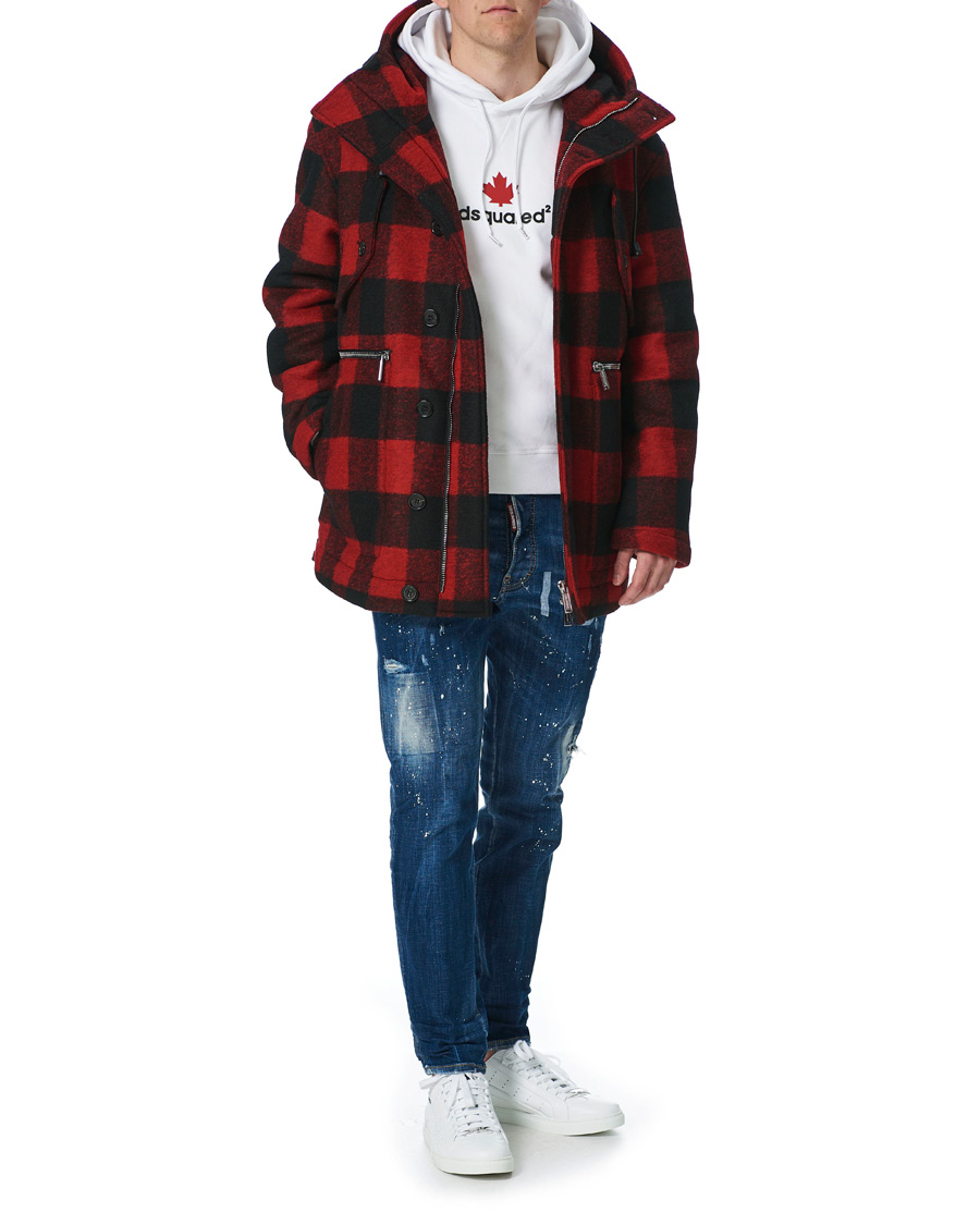 Herren | Jacken | Dsquared2 | Check Logo Jacket Black/Red