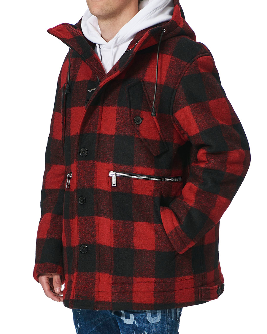 Herren | Jacken | Dsquared2 | Check Logo Jacket Black/Red