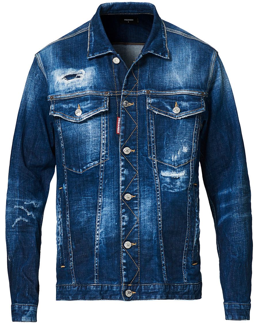 Herren | Jacken | Dsquared2 | Ripped Denim Jacket Indigo