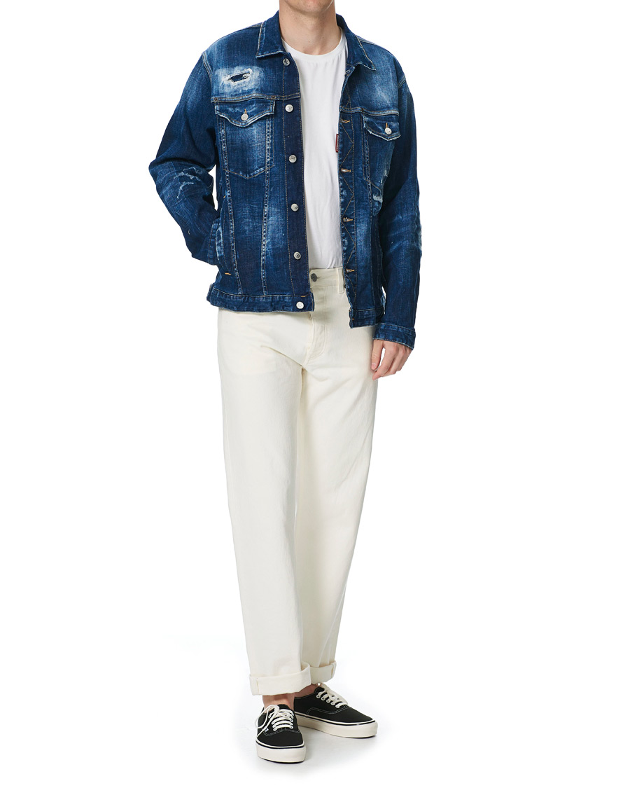 Herren | Jacken | Dsquared2 | Ripped Denim Jacket Indigo