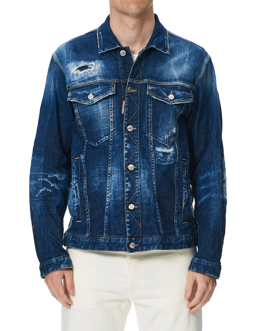 Herren | Jacken | Dsquared2 | Ripped Denim Jacket Indigo