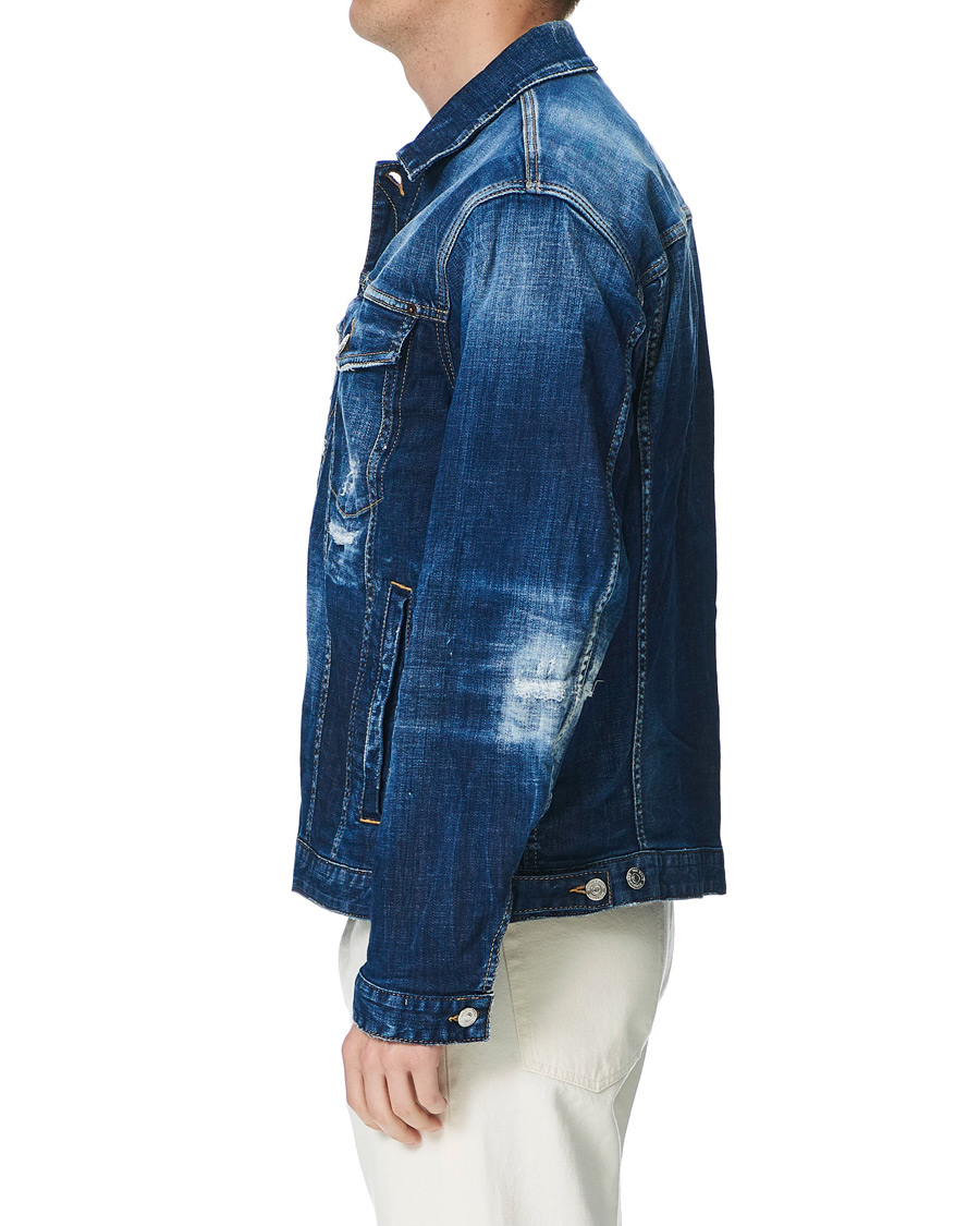 Herren | Jacken | Dsquared2 | Ripped Denim Jacket Indigo