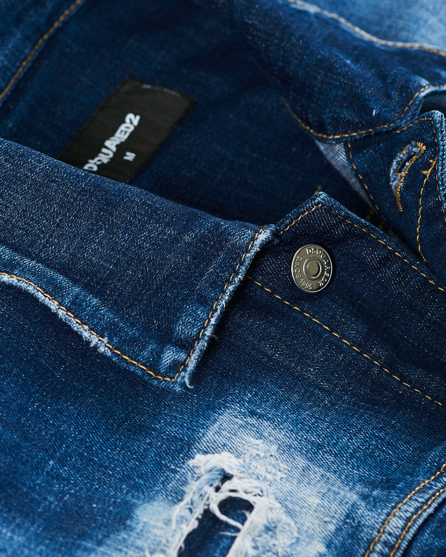 Herren | Jacken | Dsquared2 | Ripped Denim Jacket Indigo