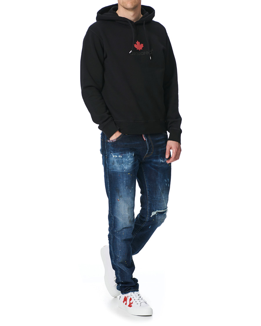 Herren | Pullover | Dsquared2 | Mini D2 Leaf Hoodie Black