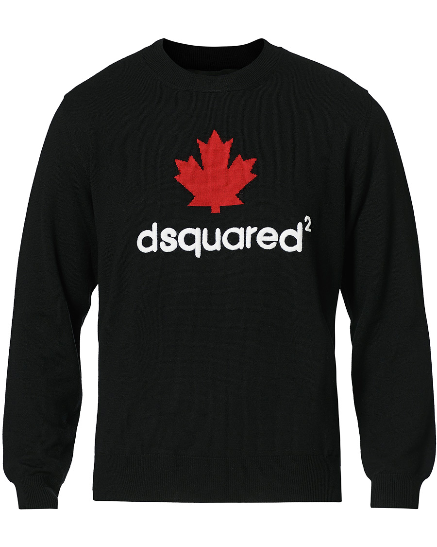 Herren | Pullover | Dsquared2 | Mini D2 Leaf Knitted Sweater Black