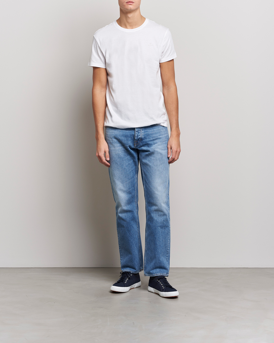 Herren | T-Shirts | GANT | 2-Pack Crew Neck T-Shirt Navy/White