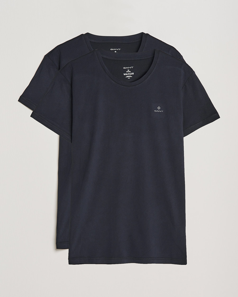 Herren | T-Shirts | GANT | 2-Pack Crew Neck T-Shirt Black