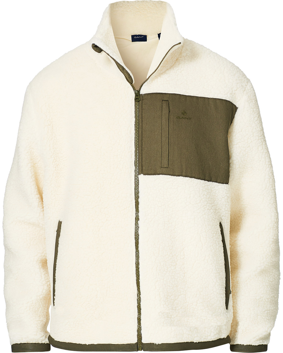 Herren | Pullover | GANT | Fleece Full Zip Jacket Cream