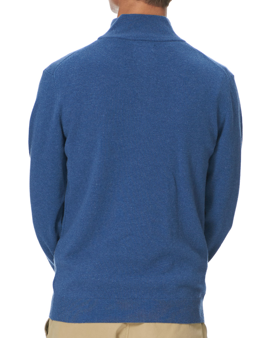 Herren | Pullover | GANT | Lambswool Half Zip Sweater Stone Blue Melange