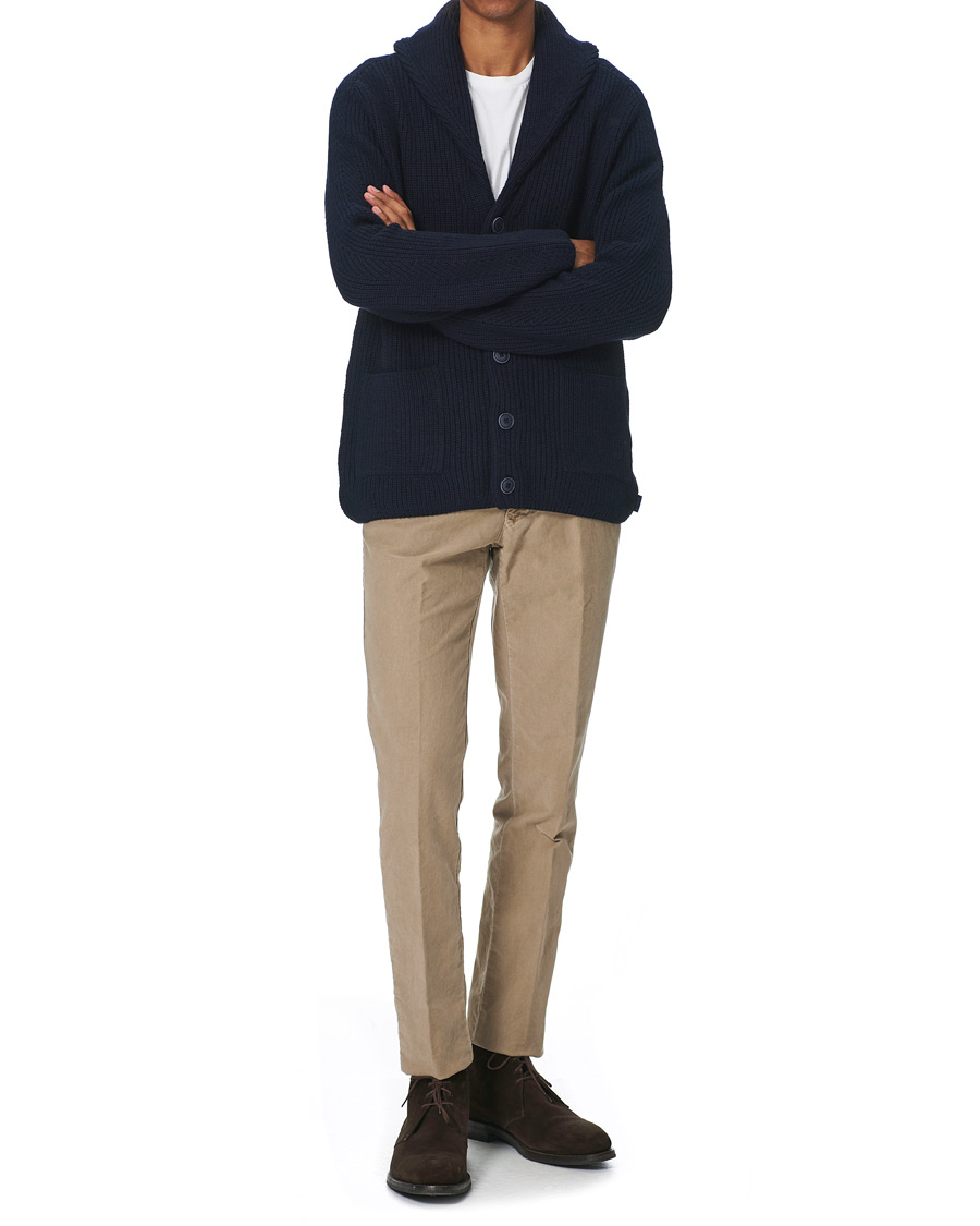 Herren | Pullover | GANT | Mohair Blend Shawl Cardigan Evening Blue