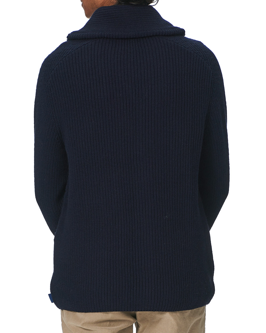 Herren | Pullover | GANT | Mohair Blend Shawl Cardigan Evening Blue