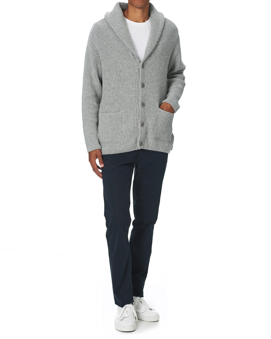 Herren | Pullover | GANT | Mohair Blend Shawl Cardigan Grey Melange