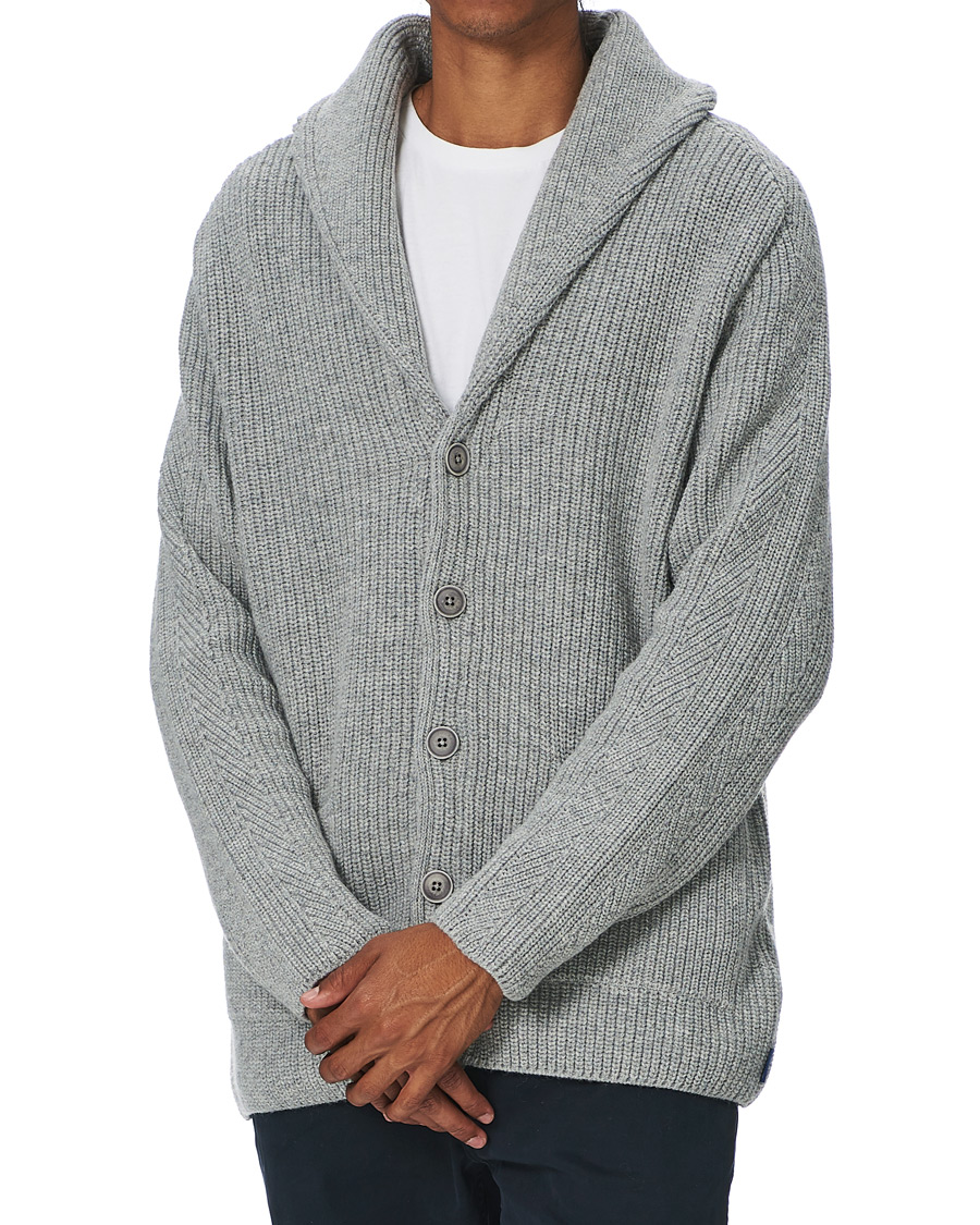 Herren | Pullover | GANT | Mohair Blend Shawl Cardigan Grey Melange