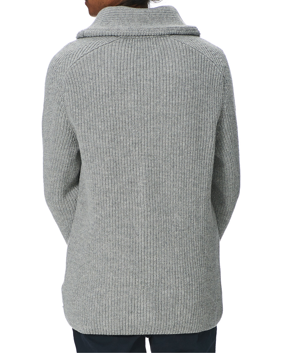 Herren | Pullover | GANT | Mohair Blend Shawl Cardigan Grey Melange