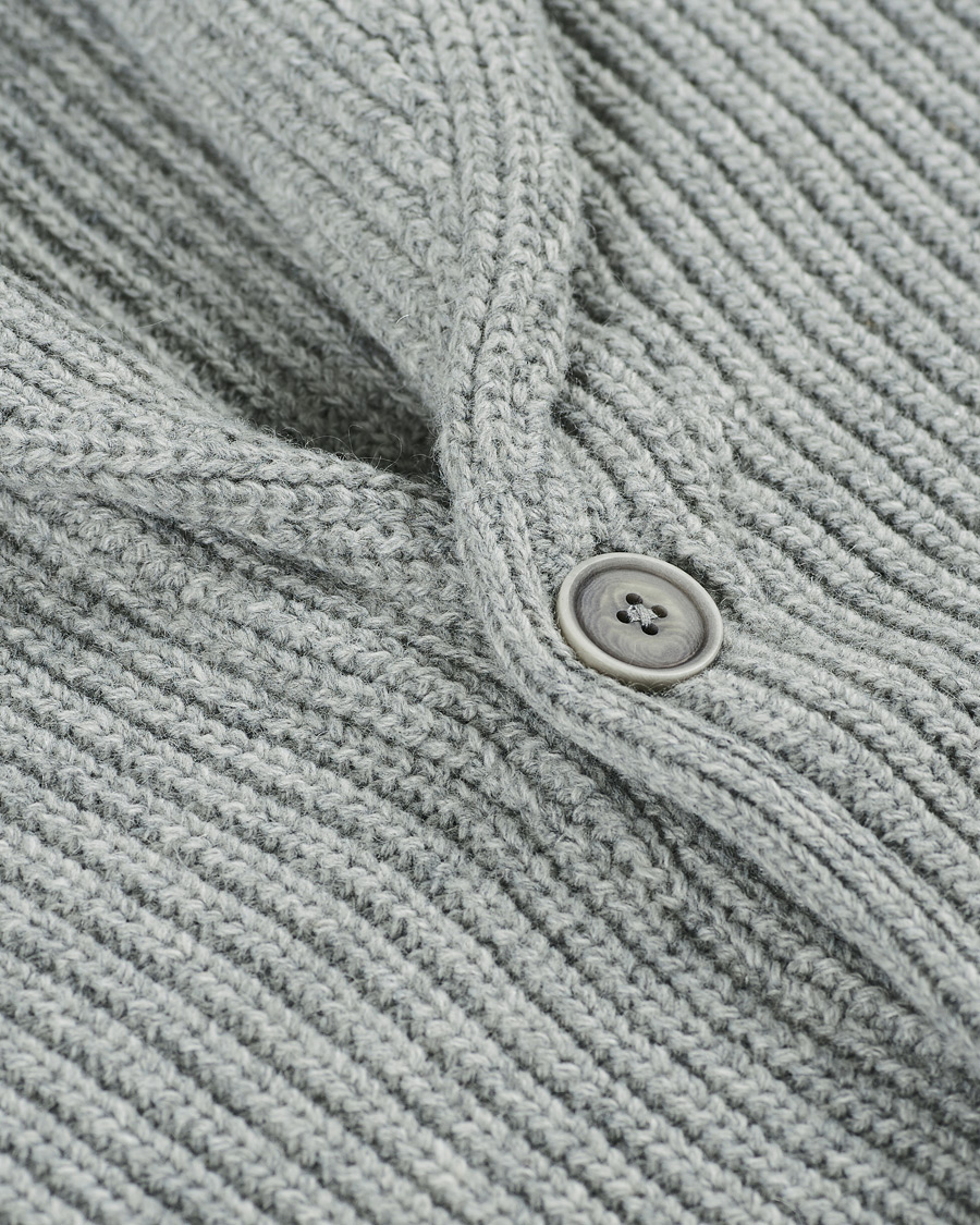 Herren | Pullover | GANT | Mohair Blend Shawl Cardigan Grey Melange
