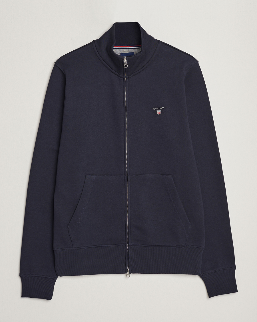 Herren | Pullover | GANT | Original Shield Logo Full-Zip Sweater Evening Blue
