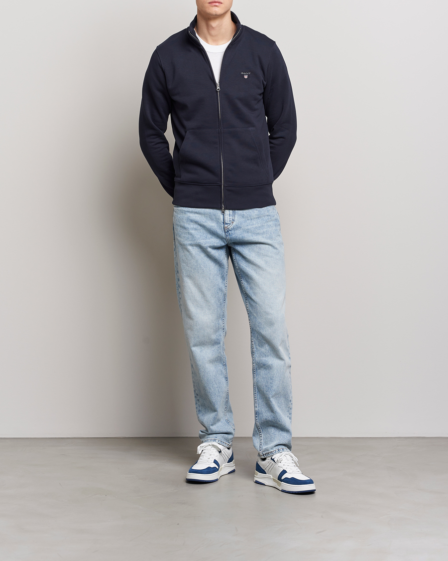 Herren | Pullover | GANT | Original Shield Logo Full-Zip Sweater Evening Blue