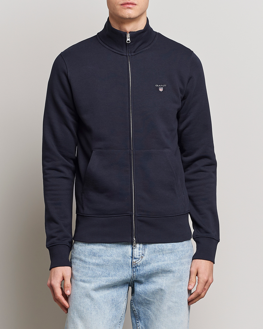 Herren | Pullover | GANT | Original Shield Logo Full-Zip Sweater Evening Blue