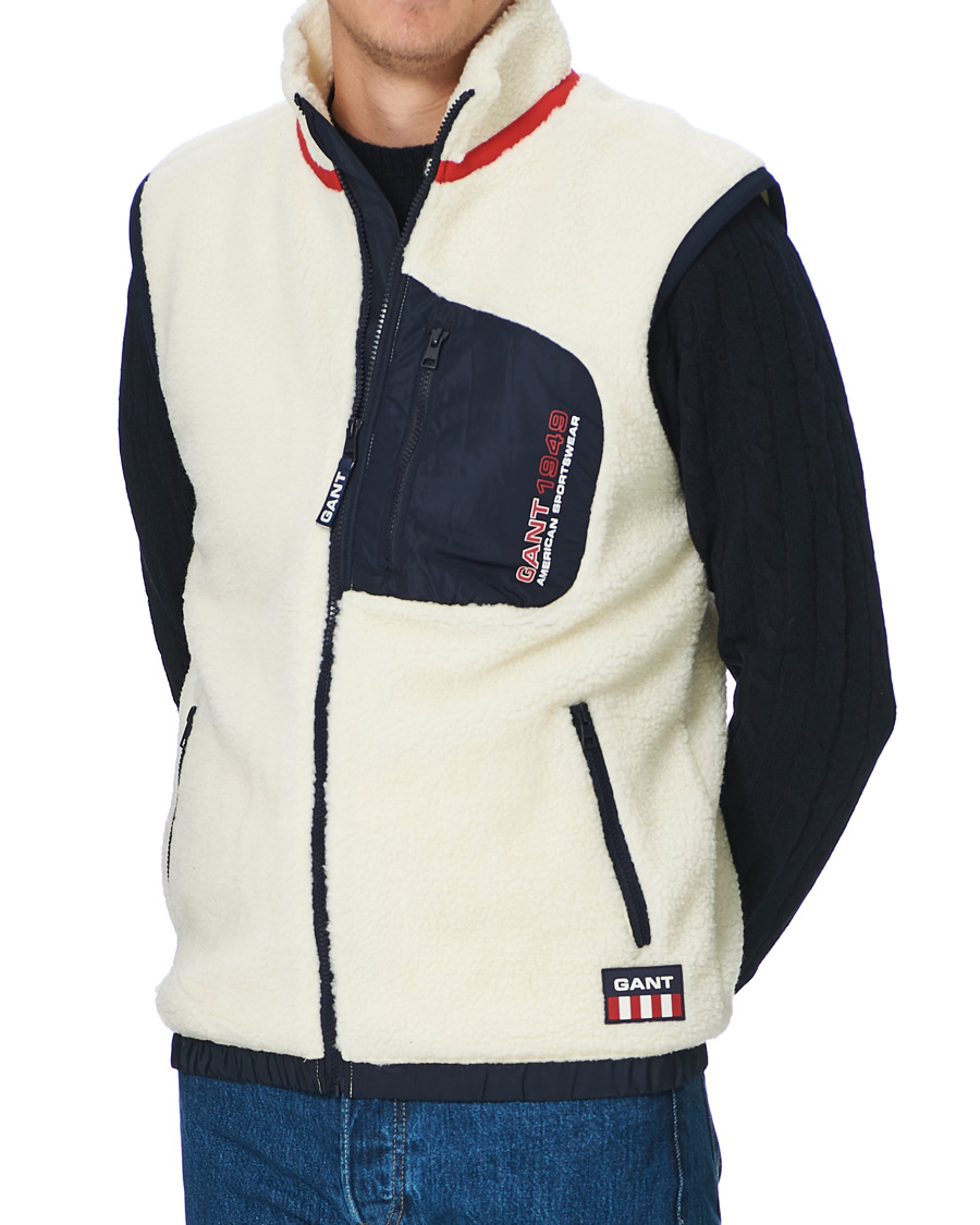 Herren | Jacken | GANT | Sherpa Fleece Vest Off White