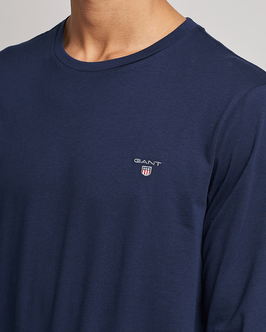 Herren | T-Shirts | GANT | The Original Long Sleeve T-shirt Evening Blue