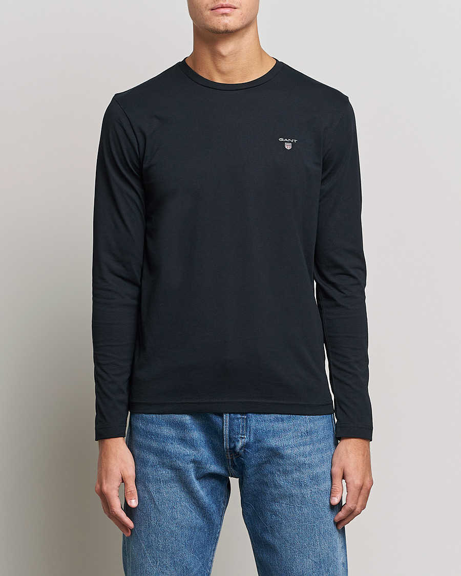 Herren | Schwartze t-shirts | GANT | The Original Long Sleeve T-shirt Black