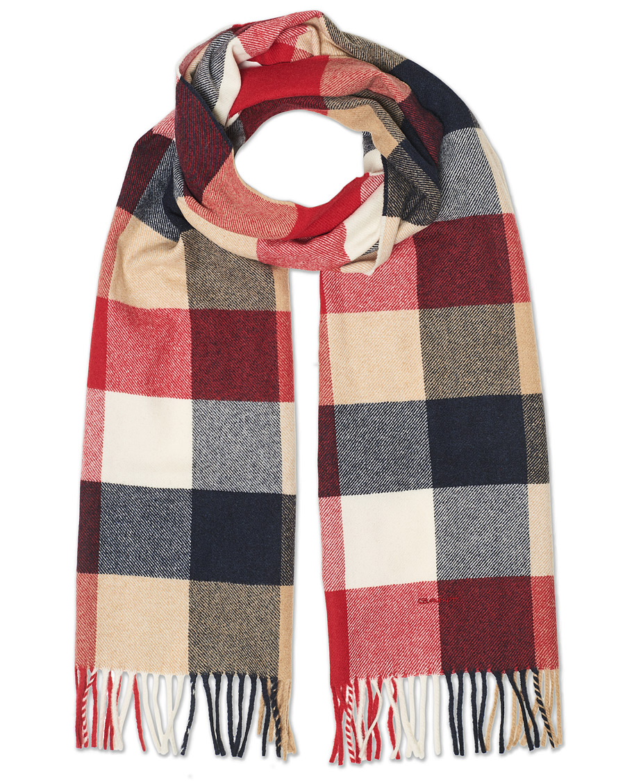 Herren | GANT Multi Check Scarf Equestrian Red | GANT | Multi Check Scarf Equestrian Red