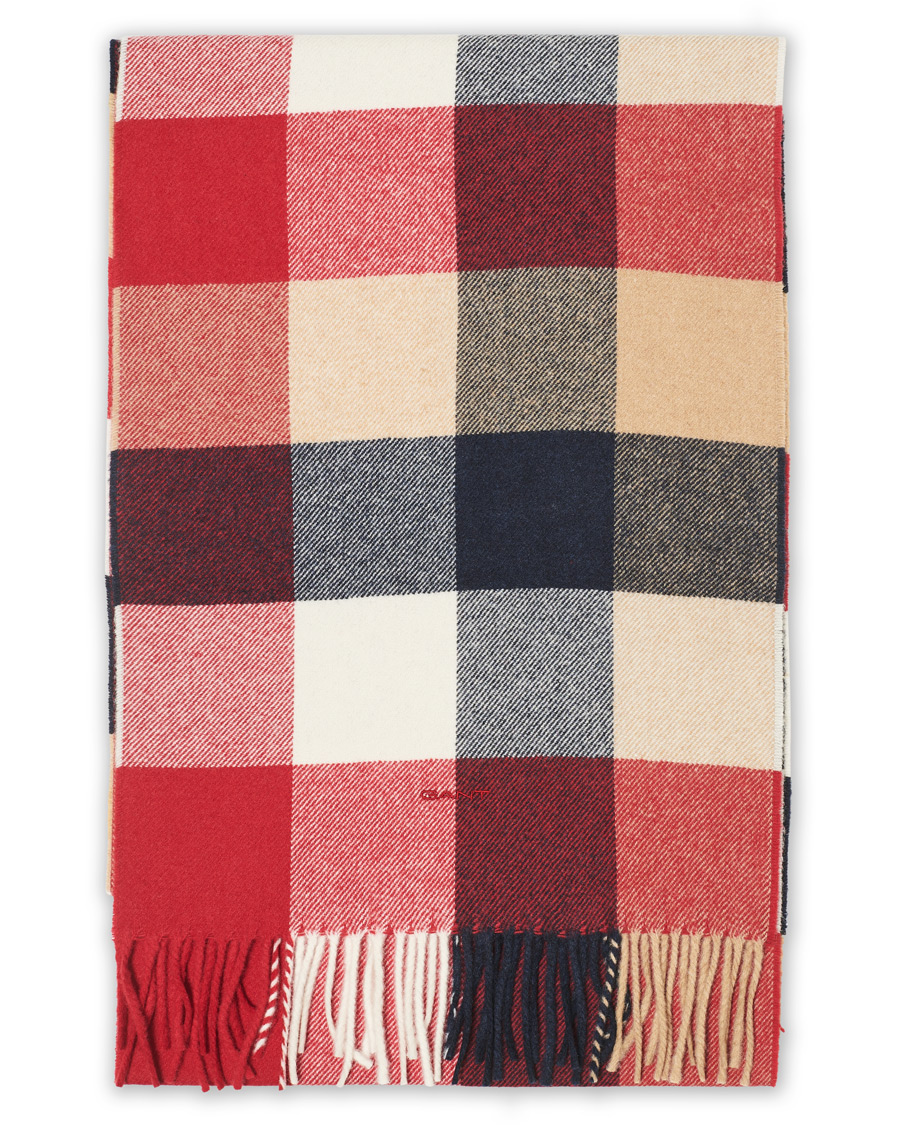 Herren | GANT Multi Check Scarf Equestrian Red | GANT | Multi Check Scarf Equestrian Red