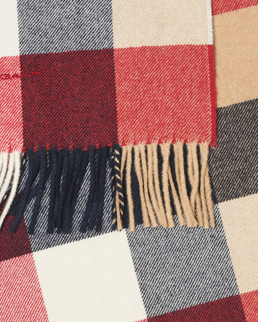 Herren | GANT Multi Check Scarf Equestrian Red | GANT | Multi Check Scarf Equestrian Red