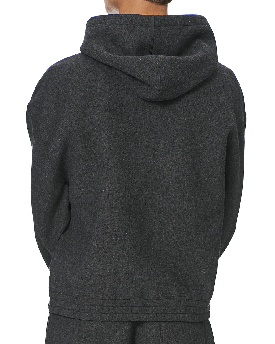 Herren | Pullover | AMI | Oversize Wool Blend Hoodie Dark Grey Melange
