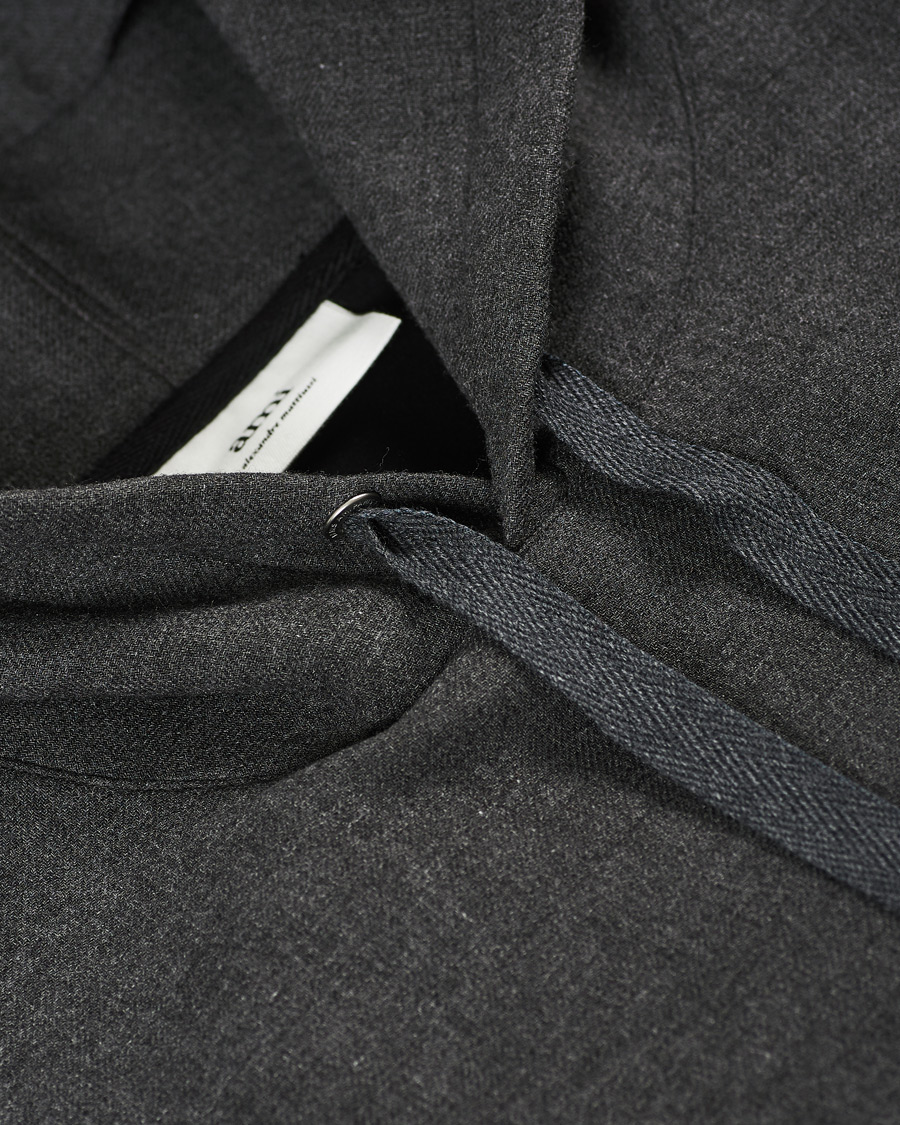 Herren | Pullover | AMI | Oversize Wool Blend Hoodie Dark Grey Melange