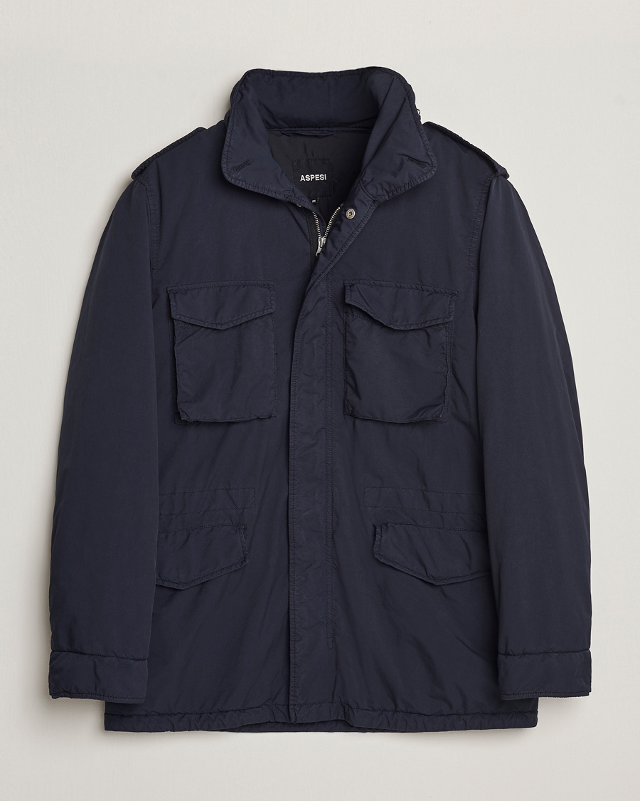 Herren | Jacken | Aspesi | Garment Dyed Field Jacket Navy