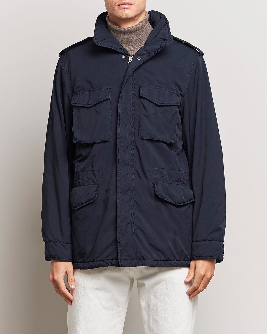 Herren | Jacken | Aspesi | Garment Dyed Field Jacket Navy