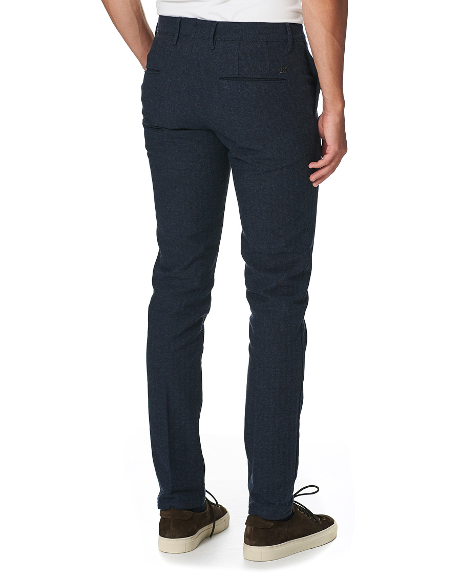 Herren | Hosen | Incotex | Slim Fit Cotton/Wool Herringbone Slacks Navy
