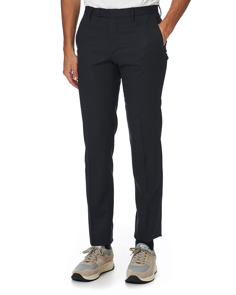 Herren | Hosen | Incotex | Slim Fit Washable Flannel Trousers Navy