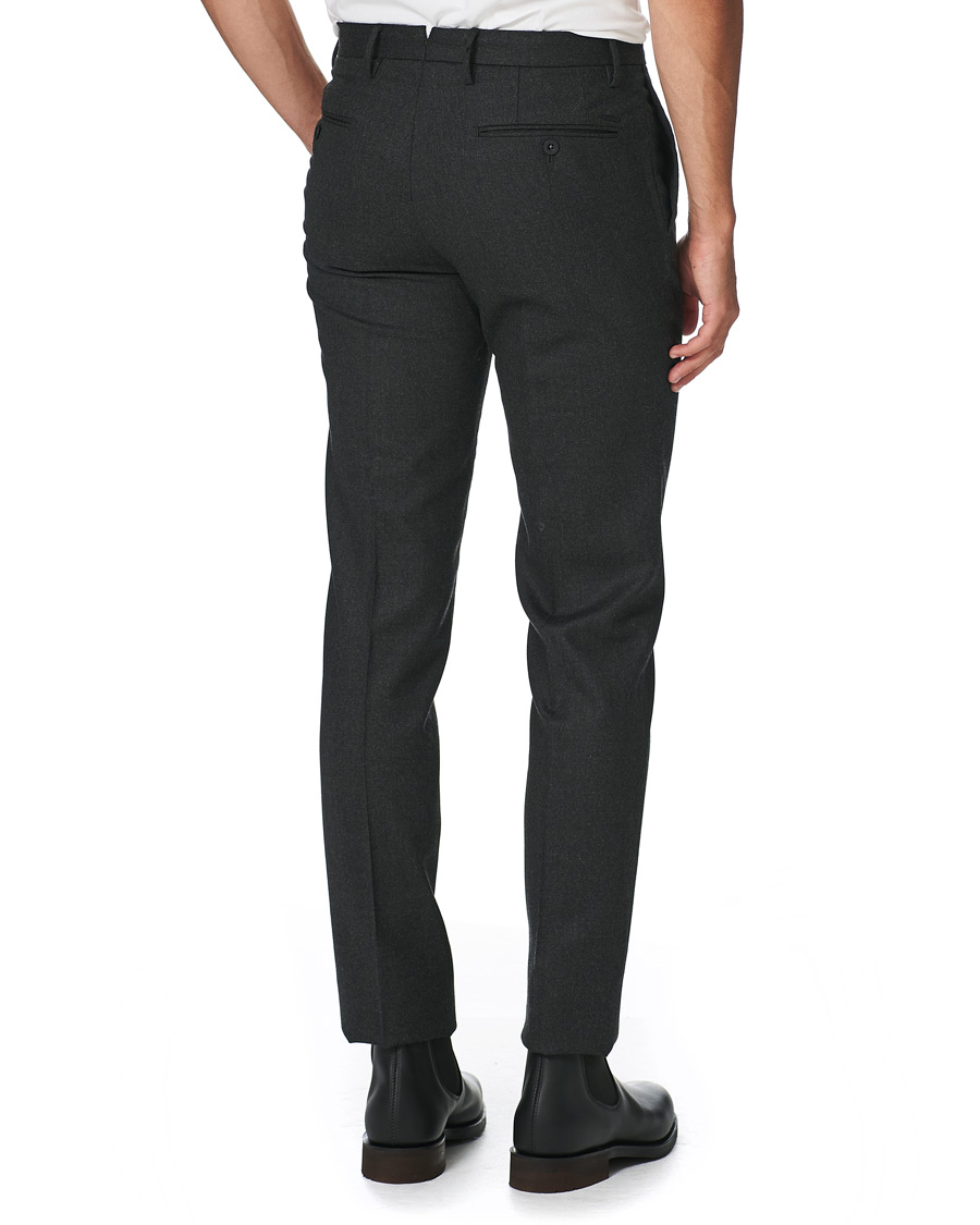 Herren | Hosen | Incotex | Slim Fit Washable Flannel Trousers Dark Grey