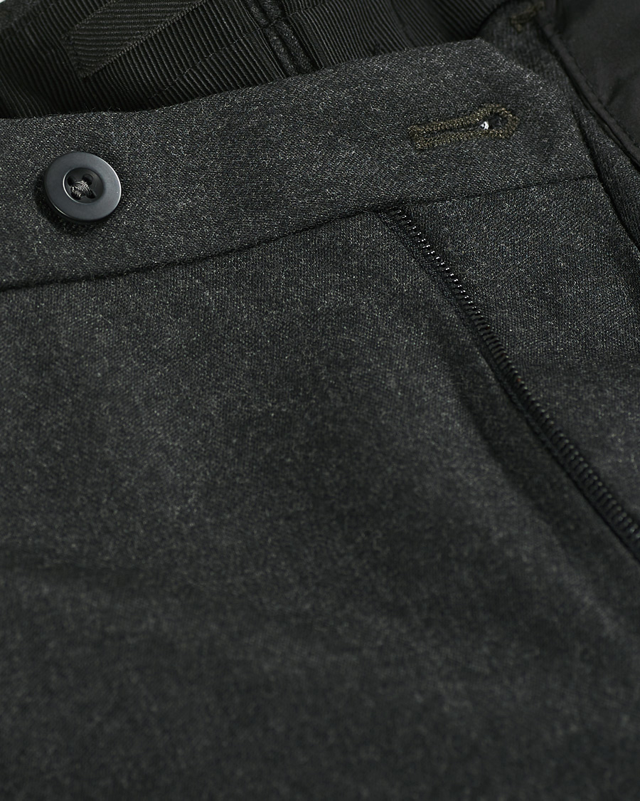Herren | Hosen | Incotex | Slim Fit Washable Flannel Trousers Dark Grey