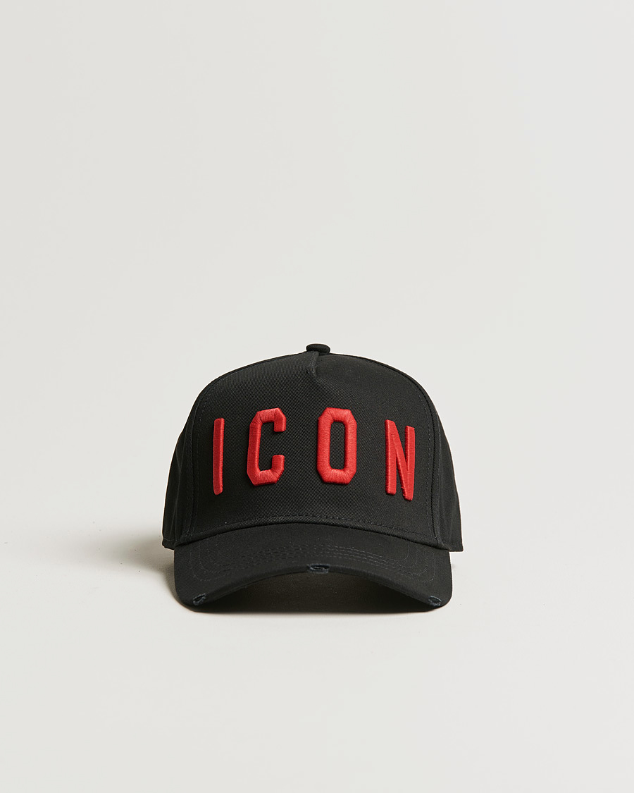 Black and red icon cap top