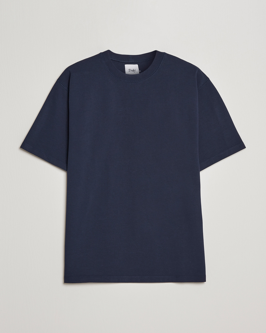 Herren | T-Shirts | Drake's | Short Sleeve Hiking T-Shirt Navy